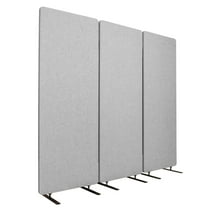 Stand Up Desk Store ReFocus Freestanding Noise Reducing Acoustic Room Wall Divider Office Partition (Cool Grey, 72"  x 66" , Zippered 3-Pack)