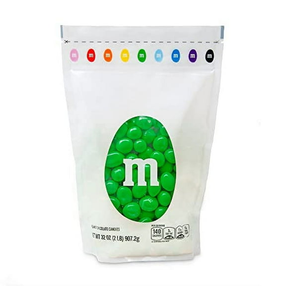 MY M&M'S Peanut Green Chocolate Candy 2lb Resealable Pack for St. Patrick's Day Candy Buffet Birthday Parties Candy Bar and Edible Decoration