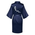 thumbnail image 3 of Dihao Womens Robes Women Robe Lightweight Long Sleeve Knit Bathrobe Summer Soft Knee Length Sleepwear Robes V Neck Love Printed Lace up Ice Silk Bathrobe Sexy Home Clothing, 3 of 3