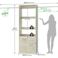 thumbnail image 4 of Homieasy 25 - 104 Inch Closet Organizer System, Walk in Clothes Rack with 4 Fabric Drawers and 3 Hanging Rods, Garment Rack Wardrobe Rack for Closet, Bedroom, White Oak, 4 of 8