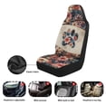 thumbnail image 6 of Jeiento Cute Paw Car Seat Covers Breathable Front Seat Covers Easy Installation Stretch Polyester Fabric Cover Protection Boho Floral Interior Auto Accessories Universal Fit Most Cars SUV, 6 of 7