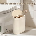 thumbnail image 4 of Bote de basura con sensor de movimiento, cubo de basura inteligente de plástico con tapa automática, papelera impermeable, cubo de basura estrecho para baño, dormitorio, cocina, 4 of 4