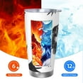 thumbnail image 6 of KLL Monochrome Flying Ravens Print 40oz Stainless Steel Insulated Car Cup with Spillproof Lid - Keep Your Drink Hot or Cold on the Go-Straw Three-piece Set, 6 of 8