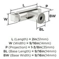 thumbnail image 5 of Amerock Balon 2 inch (51mm) Length Polished Nickel Cabinet Knob, 5 of 6