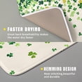 thumbnail image 3 of St Patricks Day Clover Dish Drying Mat for Kitchen Counter 16x18 Inch Green Lucky Shamrock Clover Kitchen Mat Microfiber Super Absorbent Dishes Drainer Rack Pad for Kitchen Counter Coffee Bar, 3 of 6
