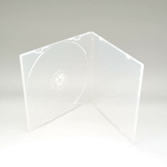 100 ct Maxtek Slim Single Clear PP Poly Plastic CD Cases with Outer Sleeve