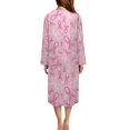 thumbnail image 2 of Yuyamidu Pink Ribbon Long Bathrobe for Women Breast Cancer Awareness Zipper Front Robe Sleepwear Comfy Zippered Robes Size M Pink Housecoat Ladies Long Sleeve Loungewear Dress, 2 of 7