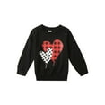 thumbnail image 5 of Family Matching Parent-Child Sweatshirt, Long Sleeve Hearts Print Tops, Round Collar Loose Fit Pullover, 5 of 9