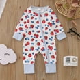 thumbnail image 2 of XDZJLR Bamboo Baby Pajamas Toddler Winter Long Sleeve Jumpsuit Strawberries Flower Prints Outwear Children Clothes Sleepwear Onesies White 6-9 Months, 2 of 7