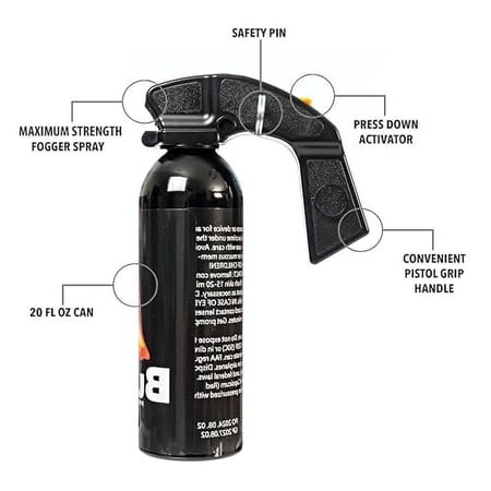 Burn Heavy Duty Pepper Spray Fogger for Home Protection Self Defense - 20 fl oz & 10 fl oz Combo