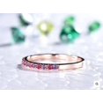 thumbnail image 2 of Ruby Amethyst Wedding Stacking Half Eternity Band Minimalist Gift For Her 925 Sterling Silver Rose Gold Plated Gemstone Jewelry For Women Gift, 2 of 5