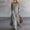 Gray, variant on Blmnix Woman Dress Fit & Flare Long Dresses Button Down Flowy Dress Dresses Maxi Green Collared 3/4 Sleeve Exterior Pocket Womens Dresses Summer L