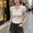 White, variant on Tops for Women V-Neck Slim Fit Solid Color Short Sleeve Waist Defining Shirt White S