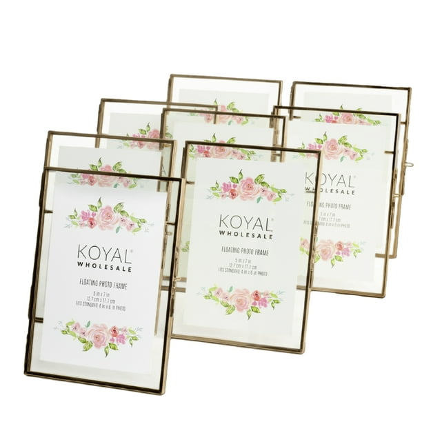 Koyal Wholesale Pressed Glass Floating Photo Frames 5 x 7 Frame