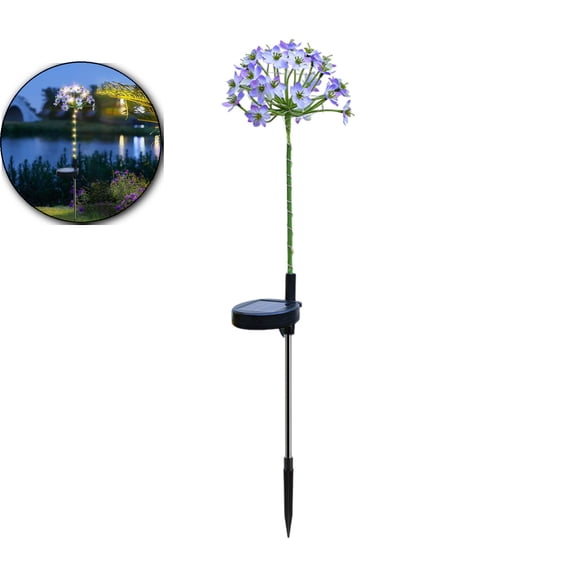 WNFJR Solar Lights, Solar Flowers Lights with Blooming Hydrangea Flowers Waterproof for Garden Yard Patio Lawn Backyard Pathway(Purple)