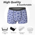 thumbnail image 2 of Men's Boxer Briefs, Blue And White Flowers Soft Comfy Mens Underwear Boxer Briefs Breathable With Widen Waist, 2 of 7