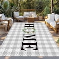 thumbnail image 2 of Rustic Home Outdoor Rug for Patio/Deck/Porch, Non-Slip Large Area Rug 3 x 5 Ft, Eucalyptus Leaves Farmhouse Wreath Plaid Indoor Outdoor Rugs Washable Area Rugs, Reversible Camping Rug Carpet Runner, 2 of 8