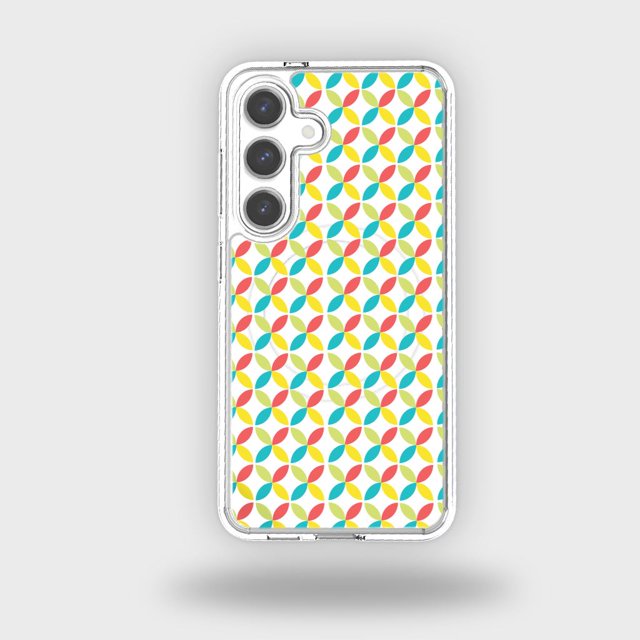 Caseco Samsung Galaxy S24 Clear Case - Yellow Celestial Petal Design