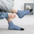 thumbnail image 6 of Women Men Athletic Socks Navy Digital Blue Camouflage Cushioned Quarter Ankle Socks, 6 of 7