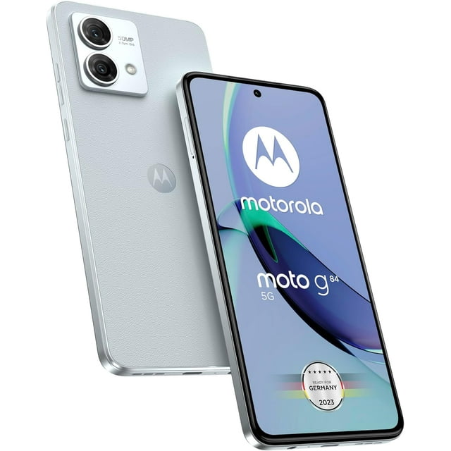Motorola Moto G84 5G 6.5” 256 Go + 12 Go RAM Double SIM avec Écran P-OLED (Version Internationale Débloquée GSM) Téléphone Intelligent (Marshmallow Blue)
