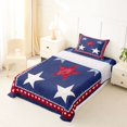 thumbnail image 5 of Manfei Stars Print Twin Sheets,Red Blue Bedding,3 Pieces,1 Fitted Sheet and 1 Pillowcase, 5 of 6