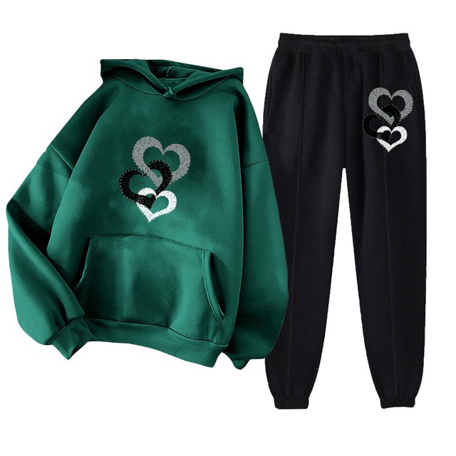 Puntoco Sudadera Con Capucha Para Mujer Sudadera De Manga Larga Con Bolsillo Pantalones De Moda Para Mujer Conjunto De Sudadera Estampada Liquidación Puntoco Puntoco-536
