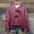 thumbnail image 2 of WEAIXIMIUNG Chandails en Molleton d'Automne Graphiques pour Femmes Automne et Hiver Noël Rouge Verre Imprimé Col Rond Manches Longues Chandail à Capuchon Sport Décontracté (1), 2 of 4