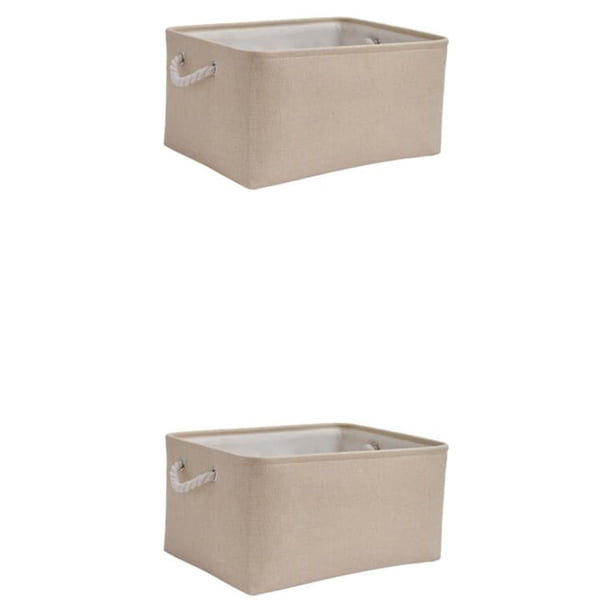 Bearachild Cubo de almacenamiento plegable para fácil acceso y organización - Organizador de almacenamiento también fácil de deslizar y Beige 36*26*16 2Conjunto
