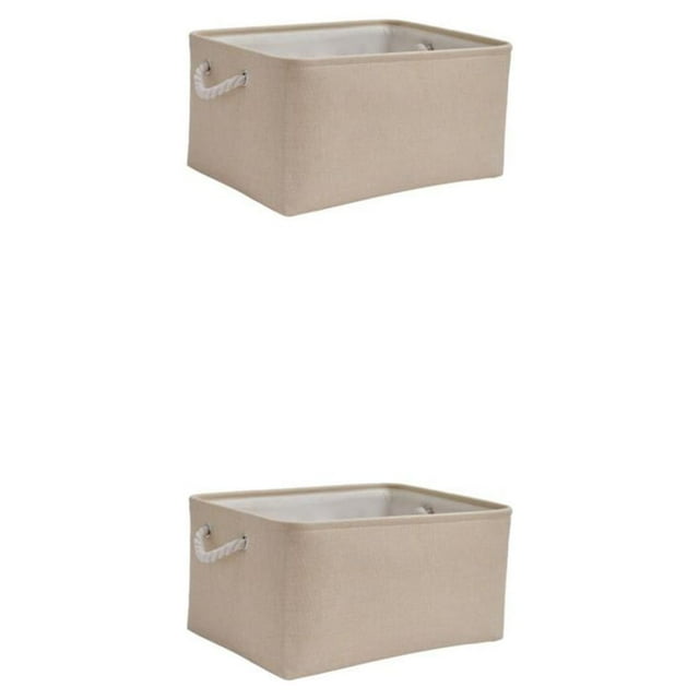 Maytalsory Bac de Rangement Robuste avec Poignée en Corde Solution de Rangement Pratique et Fiable Beige 36*26*16 2Ensemble