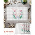 thumbnail image 6 of Easter Placemats Set of 4, Spring Flower Easter Placemat for Dining Table Decorations, Buffalo Checked Grey White Place Mats, Spring Table Mats for Kitchen Dinner Seasonal Holiday Party Decor, 6 of 6