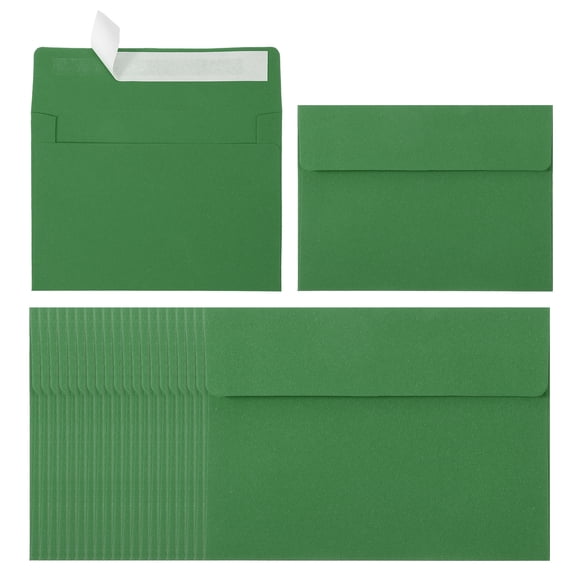 Uxcell 60ack A2 Envelopes, Self Seal Dark Green Invitation Envelopes for Postcard Wedding Cards