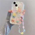 thumbnail image 3 of Funda transparente suave con cordón para teléfono con diseño de oso 3D coreano para iPhone 16, 15, 14 Pro Max, 11, 13, 12 Mini, XR, 8, 7 Plus, X, XS, SE, 3 of 5