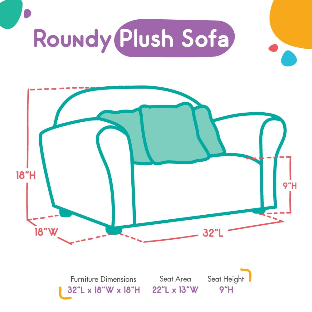 Keet Plush Children's Sofa with Accent Pillows, Purple