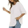 thumbnail image 5 of Higustar Womens Plus Size Tops Short Sleeve V Neck Tunic Shirts Casual Floral Embroidered Loose Summer Fall Blouses Mexican Peasant Cotton Shirts-White/338/H-L, 5 of 9