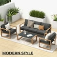 thumbnail image 5 of Grand Patio 4-Piece Outdoor Conversation Set, Modern Aluminum Patio Furniture Set 5-Person Conversation Set with Coffee Table, Gray & Natural, 5 of 9