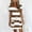 Brown A, variant on Swuxness Women's Mini Dress Short Sleeve Print V Neck Pockets Casual for Daily Activities