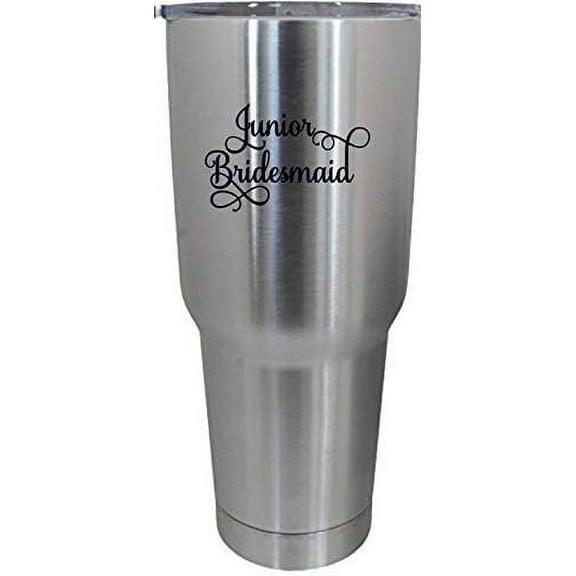 Junior Bridesmaid Samantha Font Wedding Party Themed Etched 30oz Stainless Steel Tumbler