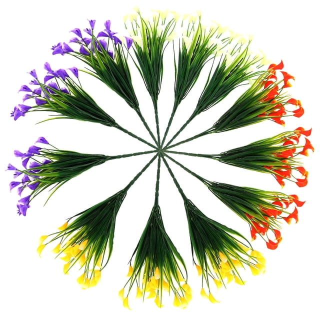 Ramo de 12 flores artificiales de simulación de lirio de cala.