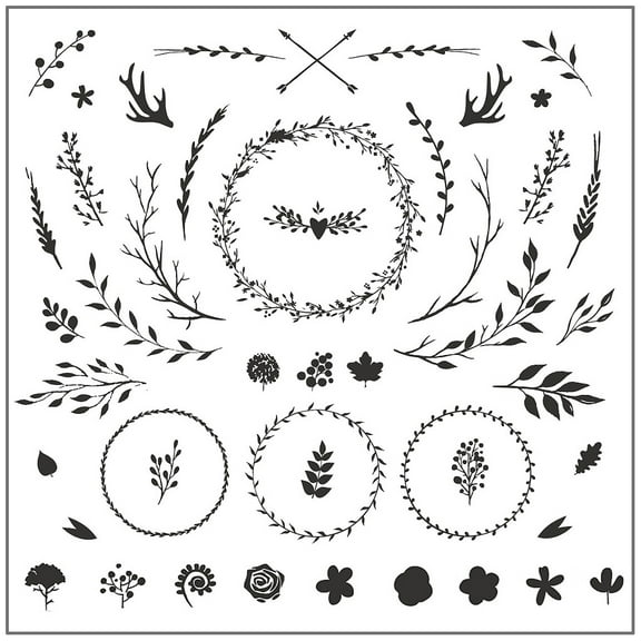 CIYISON Garland Leaf Flower Silicone Stamp for DIY Greeting Cards Journaling Decorations