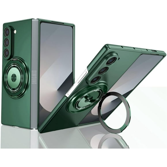 KOMI Magnetic Ring Stand for Samsung Galaxy Z Fold 4 Case Military Grade Shockproof Z Fold 4 Phone Case Kickstand Protective Cover for Samsung Z Fold 4 5G (Green)