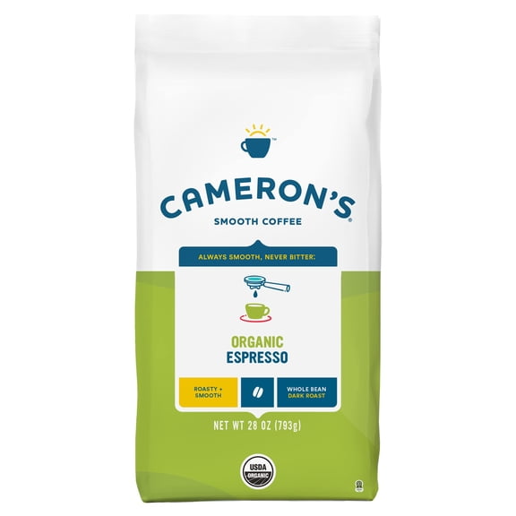 Cameron's Coffee Roasted Whole Bean Coffee, Organic Espresso, 28 Ounce, (Pack of 1)