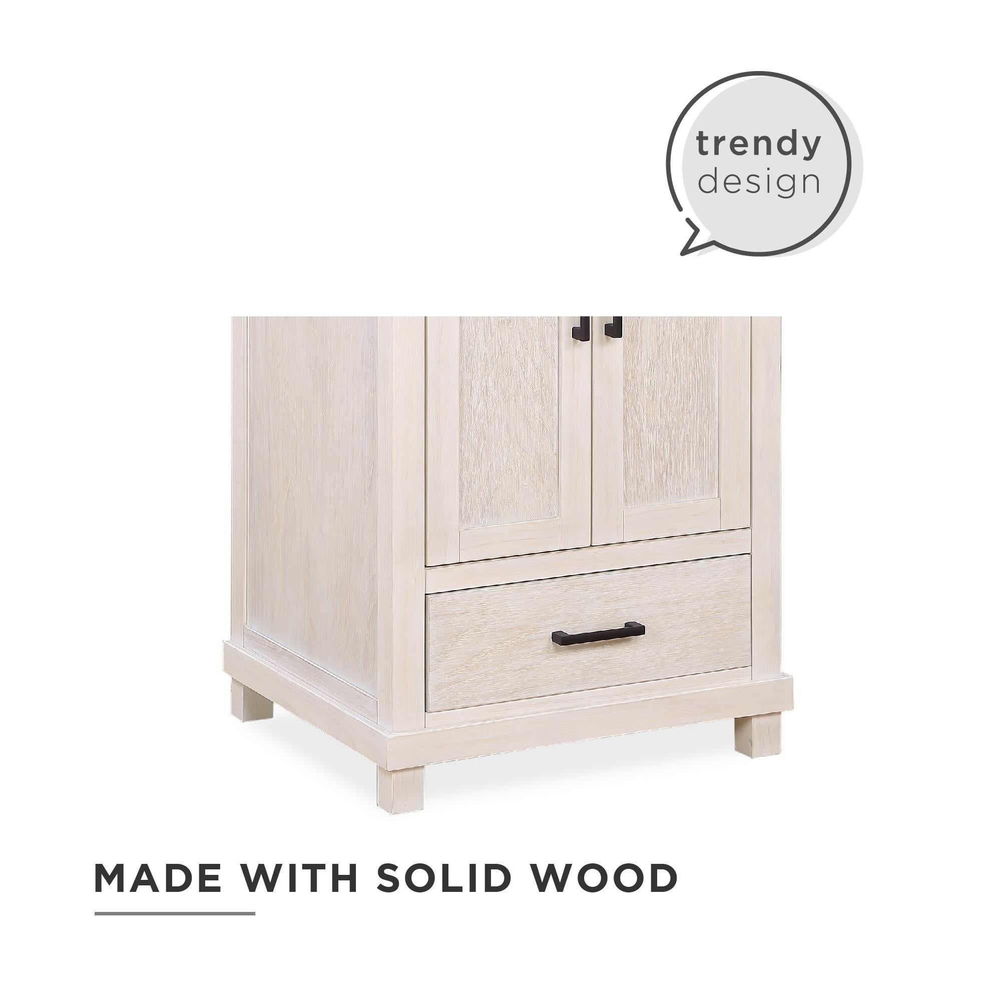 DHP Sunnybrooke 24 Inch Bathroom Vanity w/ Sink, Rustic White