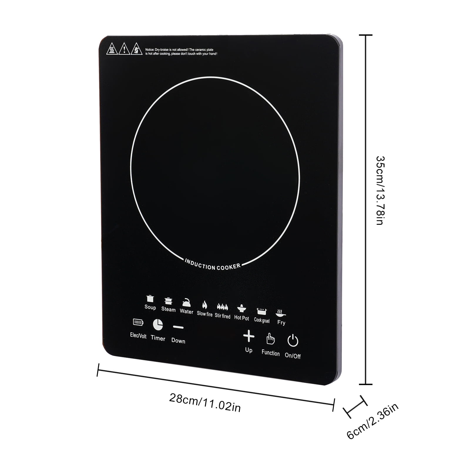 ChicHomey 750W Portable Electric Induction Cooktop,110V 8 Power Levels & LCD Display,Cooktop Burner Electric Hot Stove,180min Timer, Safety Protection, Compact for Dorm & Kitchen