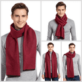 thumbnail image 5 of EINSKEY Men's Winter Scarf 2-Pack, Soft Solid Scarves with Tassel, 72" Warm Gift for Him Her - Navy & Burgundy, 5 of 7