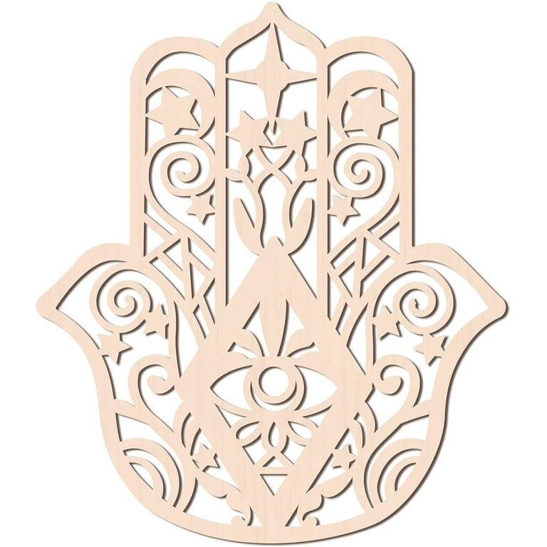 Hamsa Outline / Macrame Mobile / Wooden Cut Out Shapes / Wooden Shapes for  Crafts 