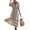 Beige, variant on Plus Size Dresses SawvnmWomen V-Neck Short-Sleeve Wrap Waist Flared Striped Maxi Ankle Dress Gift for Women