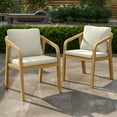 thumbnail image 7 of Heynemo Acacia Patio Dining Chairs Set of 4, Outdoor Wood Dining Chairs with Thick Cushions, Modern Patio Chairs with Woven Rope Backrest for Porch, Backyard, Garden, Indoor, Beige, 7 of 7