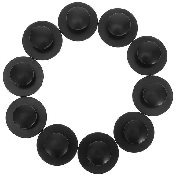 Niceauty 10Pcs Self Adhesive Drawer Pulls Black Round Stick on Cabinet Handles