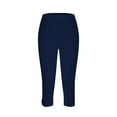 thumbnail image 6 of Frostluinai 2 Pack Womens Yoga Capri Pants High Waist Stretchy Leggings Solid Slim Fit Sporty Capris for Summer Beach, 6 of 6