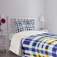 thumbnail image 5 of Ambesonne Yellow and Blue Quilted Bedspread Set 2 Pcs, Scottish Tartan, Twin Size, Pale Violet Blue, 5 of 6